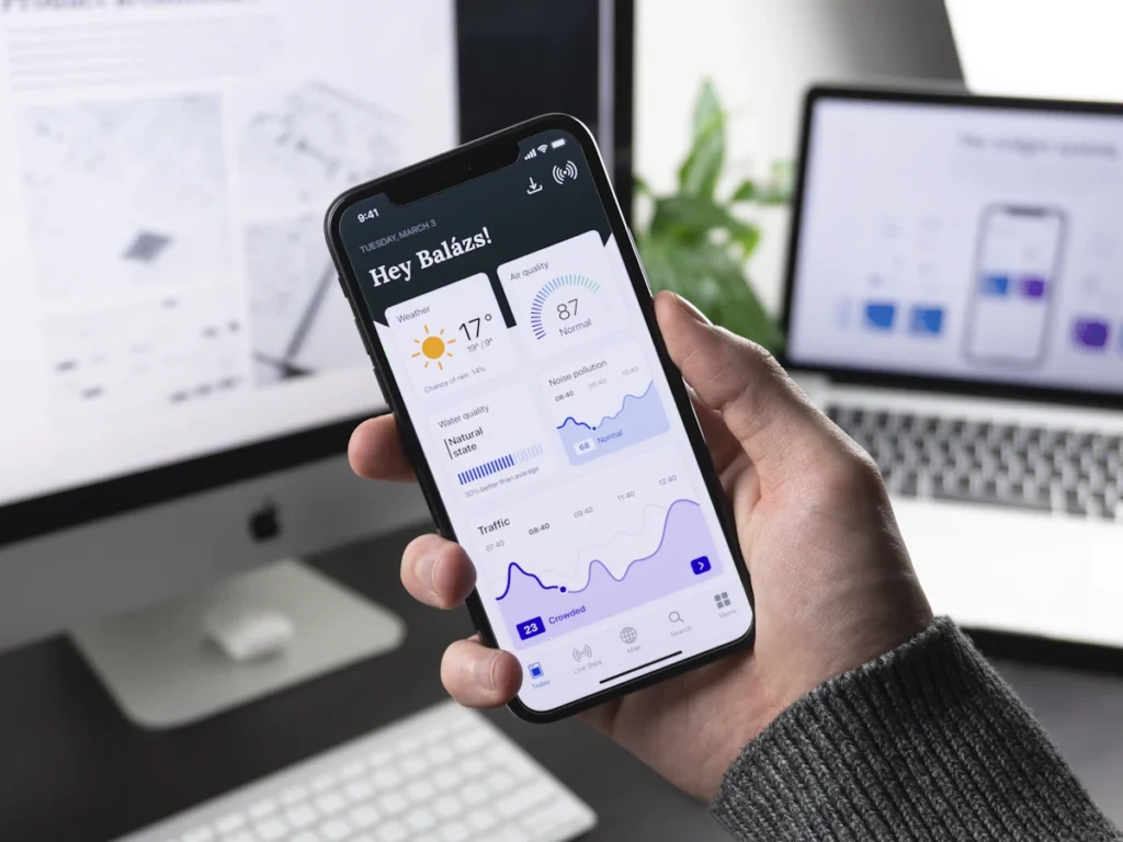 Mobile-friendly website on a smartphone